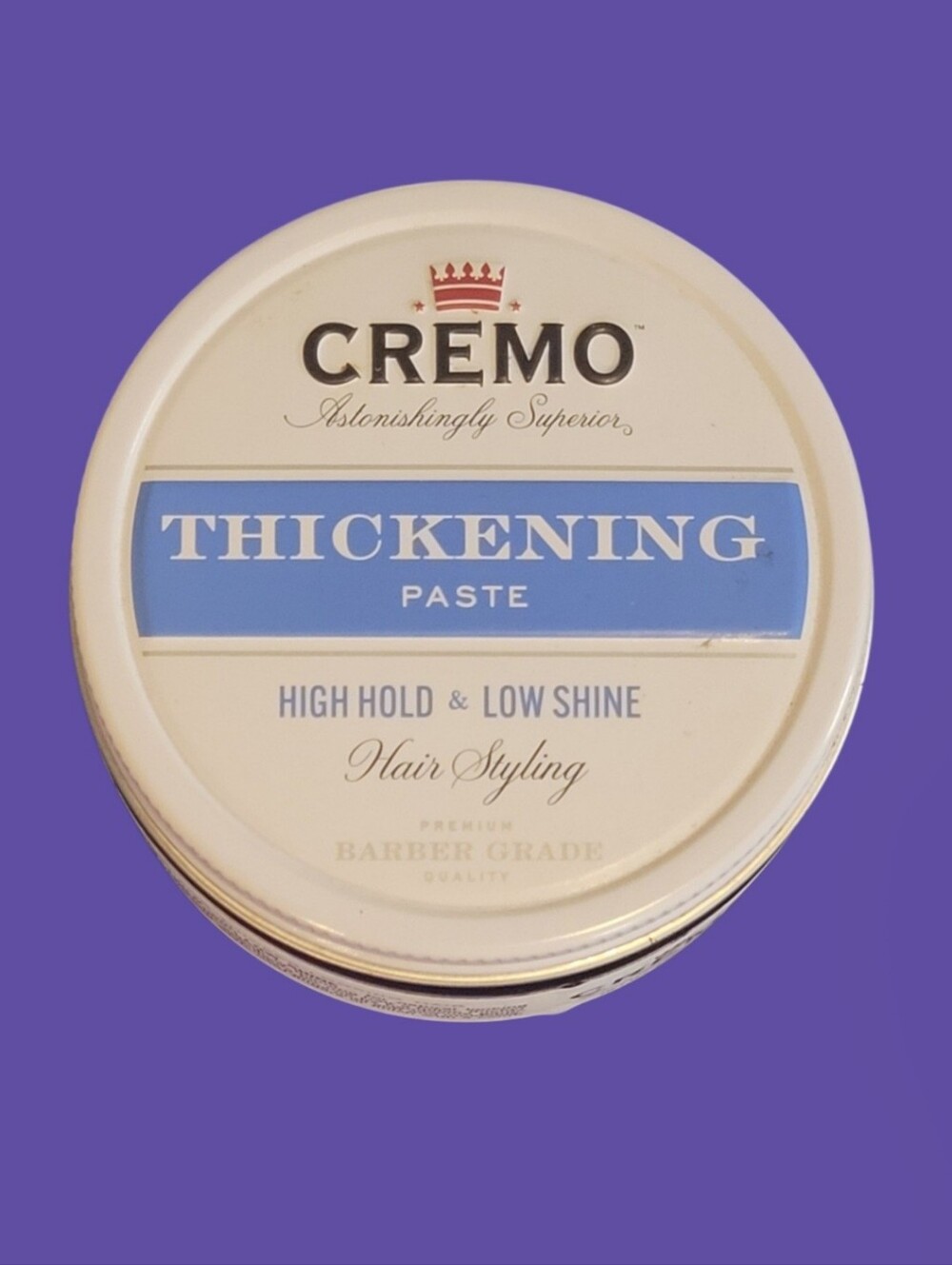 CREMO BARBER GRADE HAIR STYLING, THICKENING PASTE HIGH HOLD LOW SHINE 4 OZ